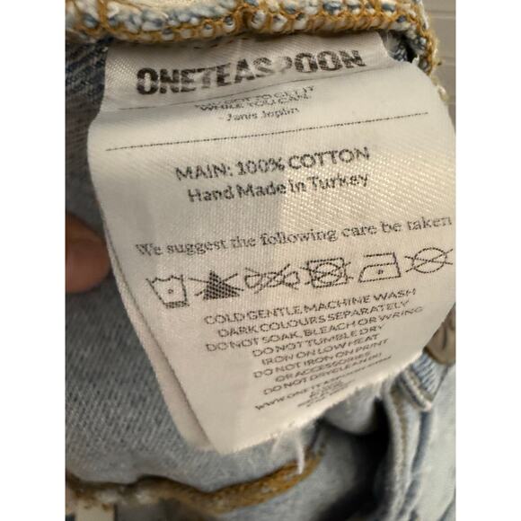 One Teaspoon Streetwalkers High Waist 80s Fit Light Blue Denim Jean Shorts 26 - Picture 9 of 10